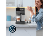 Cafetera de cápsulas - Cecotec FreeStyle Latte, 20 bar, Depósito 1.6L, 4 en 1, Tanque de leche, 6 tipos de café, Sistema autolimpieza, 1350W, Grey