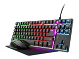 Pack gaming - Trust GXT 794 3-in-1 Gaming, Teclado + Ratón + Alfombrilla, Teclas iluminadas, Negro