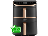 Freidora de aire - Cosori Turbo Tower Pro Smart™ Chef Edition, 2630 W, 10.8 l, 2 cestas, 30º - 230ºC, Wifi, Negro