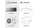 Aire acondicionado Split 1 x 1 - LG MIRROR12X, 3010 fg/h, Freeze Cleaning, ThinQ™, Antracita espejo