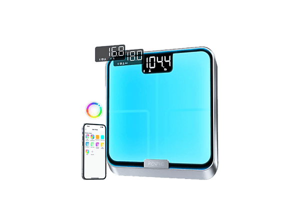 Báscula inteligente - Renpho PEU-R-A017, 160 kg, Pantalla LED Multicolor, Gris