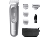 Afeitadora corporal - Braun BodyGroomer Series 7 BG7550, +4 cabezales y peines de rasurado y 2 accesorios, Afeita Y Recorta, Wet&Dry, Gris