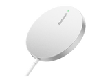 Cargador móvil inalámbrico - Baseus SIMPLE MINI3, 15W, Carga inalámbrica MagSafe y Qi, Plateado