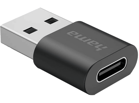 Adaptador USB - Hama 00200357, Conector USB Tipo A - Conector USB-C, Negro