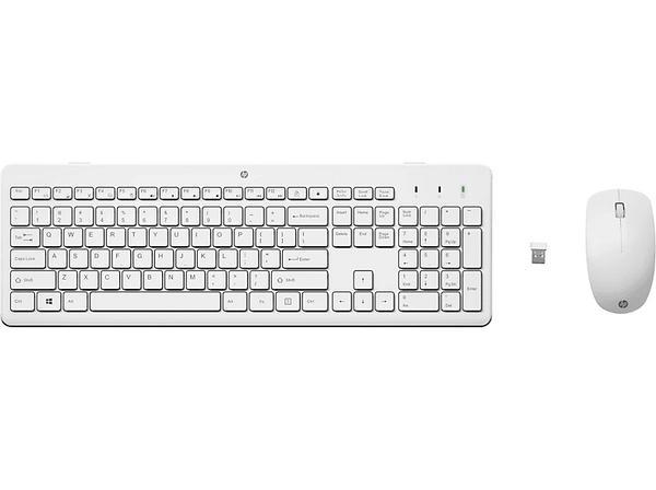 Pack Teclado + Ratón - HP Combo de teclado y ratón inalámbricos HP 230, Inalámbrico, Bluetooth, Blanco