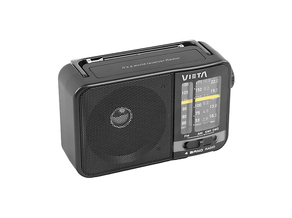 Radio despertador - Vieta VM-RF200BK, 5W, Altavoz Incorporado, AM, FM, SW1, SW2, Negro