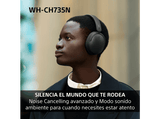 Auriculares inalámbricos - Sony WH-CH735NP, Noise Cancelling, 75h, Carga Rápida, Plegable, Bluetooth, Llamadas nítidas con IA, Rosa