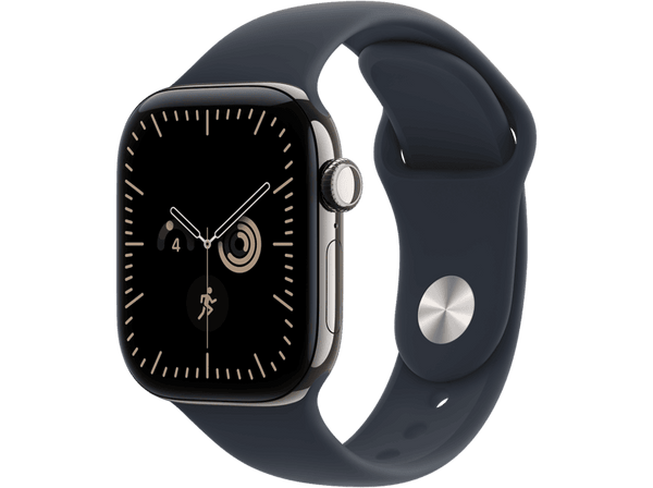 Apple Watch Series 12 (2026), GPS+CEL, 46mm, Caja de titanio Natural, Correa deportiva Azul marino, Talla M/L, Siri AI