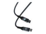Cable USB - Muvit MCUSC0054, 1.2m, USB-C a USB-C, 100W, Pantalla LCD, Gris