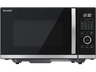 Microondas con grill - Sharp YC-QG254AE-B, 900 W, 10 Niveles de Potencia, 25 l, Control Semidigital, Sin Plato Giratorio, Negro