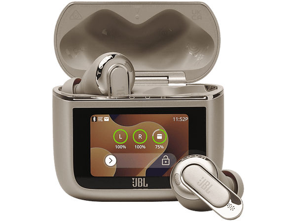 Auriculares True Wireless - JBL Tour Pro 3, Autonomía 44 h, 6 Micrófonos, Latte