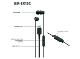 Auriculares de botón - Sony IER‑EX15C, con Micrófono, USB-C, iPhone/Android/Portátil/PC, Ligero, Graves potentes, Ideal para viajar/uso diario, Rosa