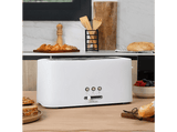 Tostadora - Cecotec Toast&Taste 16000 Extra White, 1630W, 2 ranuras largas extraanchas, 4 tostadas, Soporte para panecillos, Acero inox, White