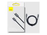 Cable USB - Baseus Crystal Shine, USB-C a USB-C, 120 cm, 100w, 480 Mbps, Carga ultrarrápida, Con trenzado resistente, Negro