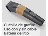 Cortapelos - BaByliss Graphite Precision E987E, 160 min Autonomía, 28 Longitudes de Corte, Cuchilla de Grafito, 8 Peines Guía, Gris