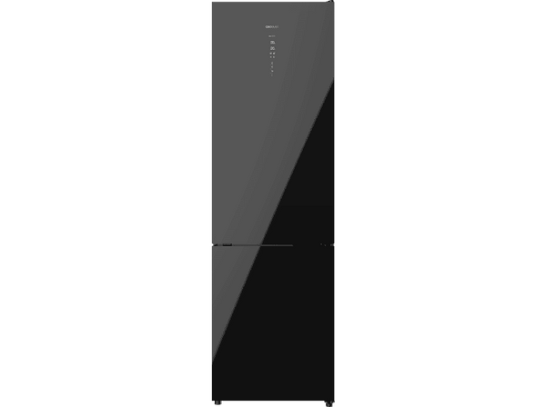 Frigorífico combi - Cecotec Bolero CoolMarket 356 Black Glass D, Total No Frost, 200 cm, 356 l, Inverter Plus, Puertas de cristal, Black Glass