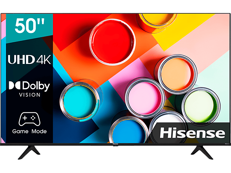 TV LED 50 - Hisense 50A6BG, 4K UHD, Smart TV, Control por voz, HDR 10, HLG, Dolby Vision y Audio, TUV, Negro