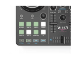 Mezcladora DJ - Vieta Pro Vega, 2 Canales, USB-C y Minijack 3.5mm, Tarjeta de Sonido Integrada, Negro