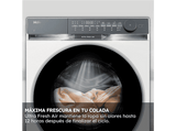 Lavadora carga frontal - Haier X9 Series HW100-BD14387US, 10 kg, 1400 rpm, Autodosificación, Función Vapor, Aquastop, Blanco