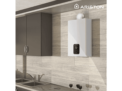 Calentador a gas - Ariston NEXT EVO X SFT11  GLP BLU EU Funciona con gas butano/ propano, Estanco, 11 l/min, Blanco