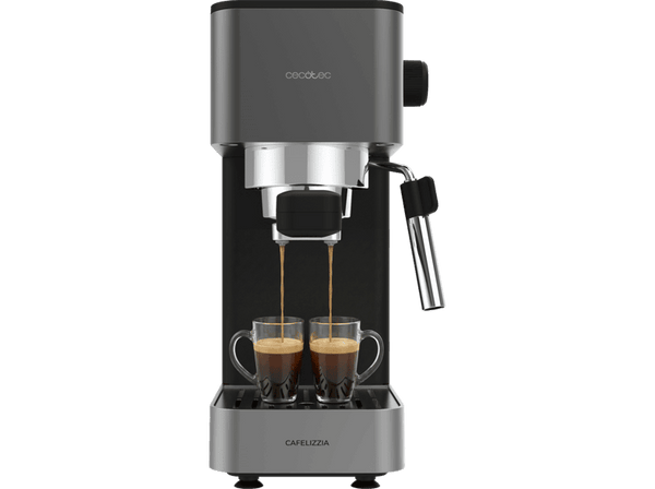 Cafetera express - Cecotec Cafelizzia 690 Grey, 20 bares, 1230-1465 W, Thermoblock, Vaporizador, 1,5 L, Gris