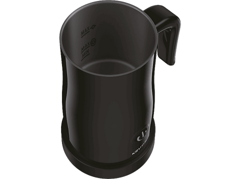 Espumador de leche - Krups XL1008, Interior acero inoxidable, Base giratoria 360º, Negro