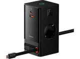 Cargador de pared - Baseus PowerCombo Tower 5 in 1, Universal, 65W, Negro