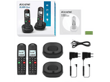 Teléfono - Alcatel XL685 Duo, Análogo, Teclas Grandes, Compatible con Audífonos, Negro