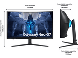 Monitor gaming - Samsung Odyssey Neo G7 LS32BG750NUXEN, 32, UHD 4K, 1 ms, 165 Hz, Curvo, Negro