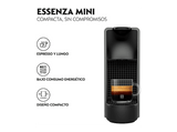 Cafetera de cápsulas - Nespresso® Krups XN110B Essenza Mini, 1310 W, 19 Bar, 0.6 L, Calentamiento en 25 s, Apagado automático, Gris