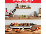 Plancha de asar - Tefal Giant Plancha XL CB631D10, 2300 W, Revestimiento antiadherente resistente, 5 Ajustes, Calentamiento uniforme, Gris