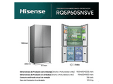 Frigorífico americano - Hisense RQ5P605NSVE, No Frost, 190 cm, 591 L, Kitchen Fit, Cajón de vacío, Inox