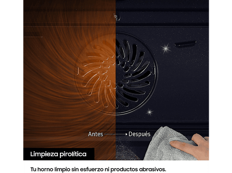 Horno - Samsung Dual Cook  NV7B4430ZAB/U1, Multifunción, Pirolítico, 76l, 59.5 cm, Función WiFi con SmartThings, Negro