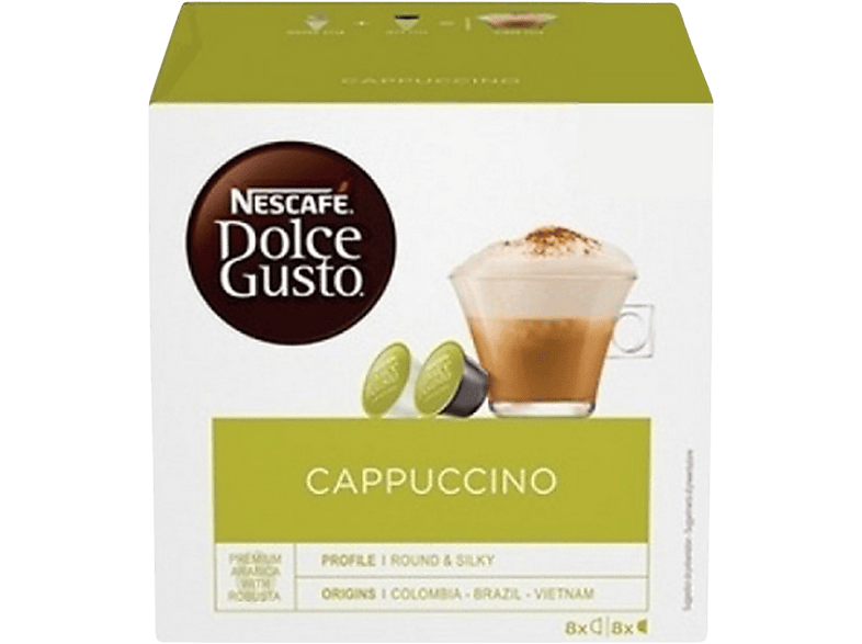 Café en cápsulas - Nescafé Dolce Gusto Cappuccino, 48 cápsulas, Pack de 3, 100% arábica