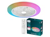 Ventilador de techo - Philips Amigo, 40 W, 6 Velocidades, 9 modos de color, Mando a distancia, Blanco