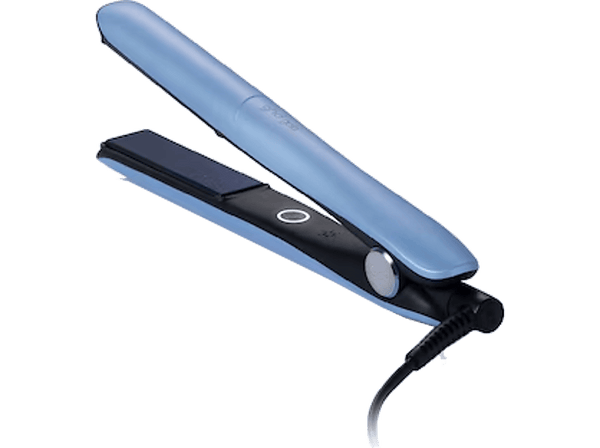 Plancha de pelo - ghd Gold Iced, Cerámica, 185 °C, Tecnología dual-zone, Calentamiento rápido 25s, Azul Gélido