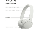 Auriculares inalámbricos - Sony WH-CH535W, Bluetooth 6.0, 55 h batería, Carga rápida, 360 Reality Audio, Conexión multipunto, Diadema, Blanco