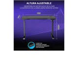 Mesa gaming - Newskill Belenor PRO, MFD + Metal, Ajustable en Altura 72-122 cm, Soporte Auriculares, Negro