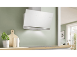 Campana decorativa - Bosch DWK91LT20, Serie 8, 5 velocidades, 441 m³/h, Home Connect; Conexión Placa - Campana; 90 cm, Cristal blanco