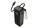 Powerbank - CellularLine Roller, 20000 mAh, Carga rápida, 65 W, 144 horas, USB-C, USAB-A, Negro