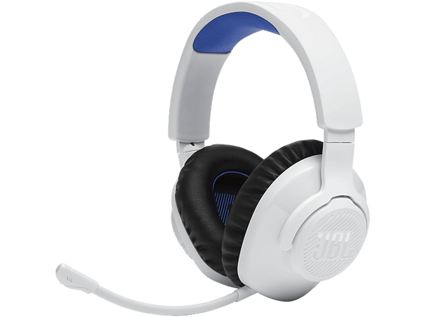 Auriculares gaming - JBL Quantum 360P Console Wireless, Para PlayStation, Inalámbrico, Cancelación Activa de Ruido, Micrófono, Blanco y Azul