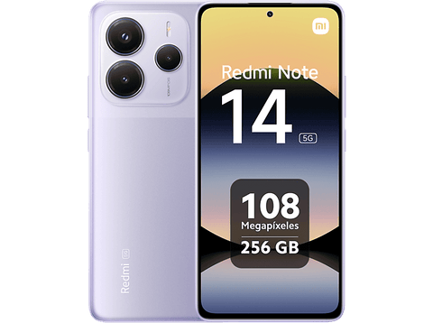 Móvil - Xiaomi Redmi Note 14 5G, Morado lavanda, 256 GB, 8 GB RAM, 6.67