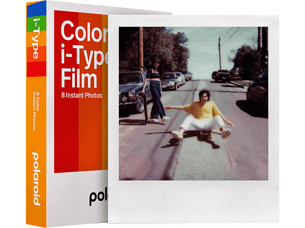 Película fotográfica - Polaroid Color Film i-Type 6000, Sensibilidad ISO 640, 8 fotos,  107 por 88 mm, Blanco