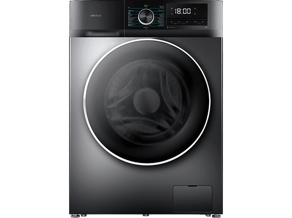 Lavadora carga frontal - Cecotec Bolero DressCode 9500 Inverter Steel A, 9 kg, 1400 rpm, Motor inverter plus, Función vapor, Allergy care, Steel