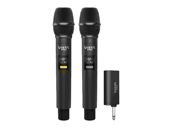 Micrófono - Vieta Party Mic Duo 2, 20 - 20000 Hz, 12h Autonomía, USB-C, Jack 6.5 mm, Negro