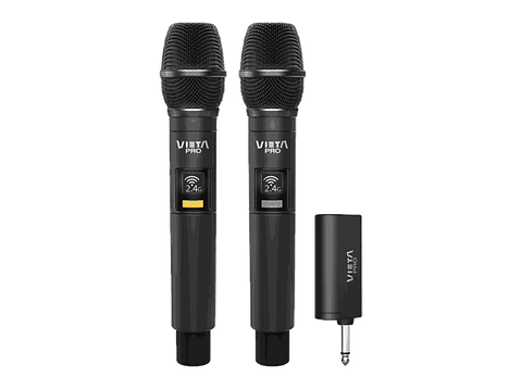 Micrófono - Vieta Party Mic Duo 2, 20 - 20000 Hz, 12h Autonomía, USB-C, Jack 6.5 mm, Negro