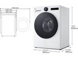 Lavadora secadora - LG W4X7016TLS, 11 kg, 6 kg, Selector LCD, Autodosificación, Blanco