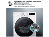 Lavadora secadora - LG F4DR6009A1W, Serie 600, 9 kg / 6 kg, 1400 rpm, 12 programas, AI Direct Drive™,  TurboWash™360˚, Blanco
