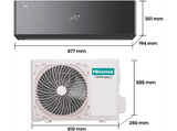 Aire acondicionado Split 1 x 1 - Hisense QH35XV0B 3010 fg/h, WiFI, IA Smart, A+++, Autolimpieza, Negro