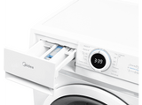 Lavadora carga frontal - Midea MF100W80BA/W-ES, 8 kg, 1400 rpm, 15 Programas, 72dB(A), 47.5 cm Profundidad, Blanco